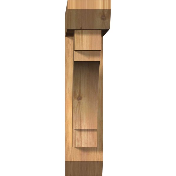 Merced Slat Smooth Bracket W/ Offset Brace, Western Red Cedar, 5 1/2W X 24D X 24H